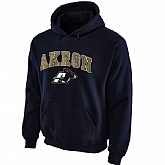 Men's Akron Zips Midsize Arch Pullover Hoodie - Navy Blue,baseball caps,new era cap wholesale,wholesale hats